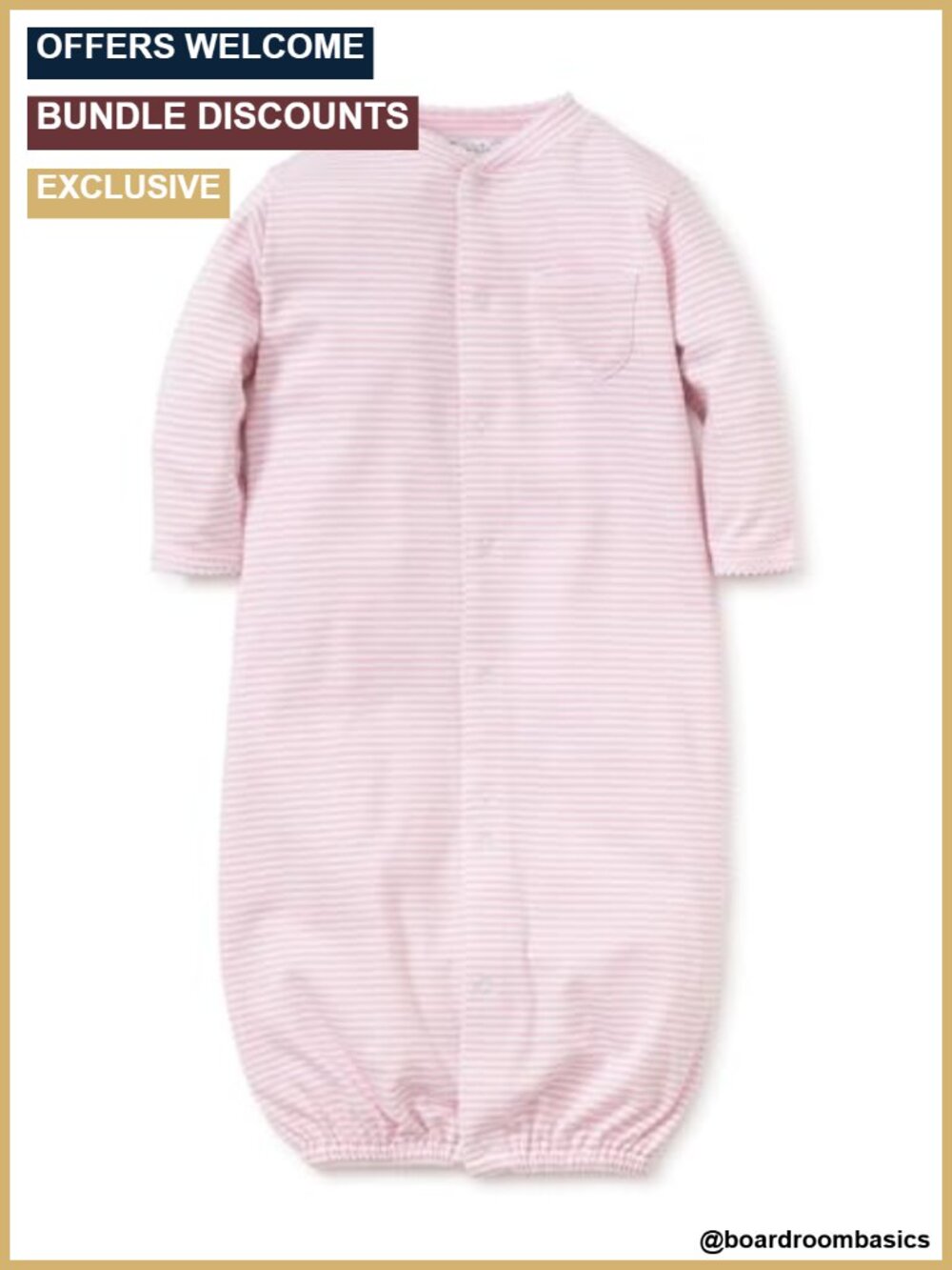 Baby Pima Cotton Convertible Nightgown Snaps Mitten Cuffs
